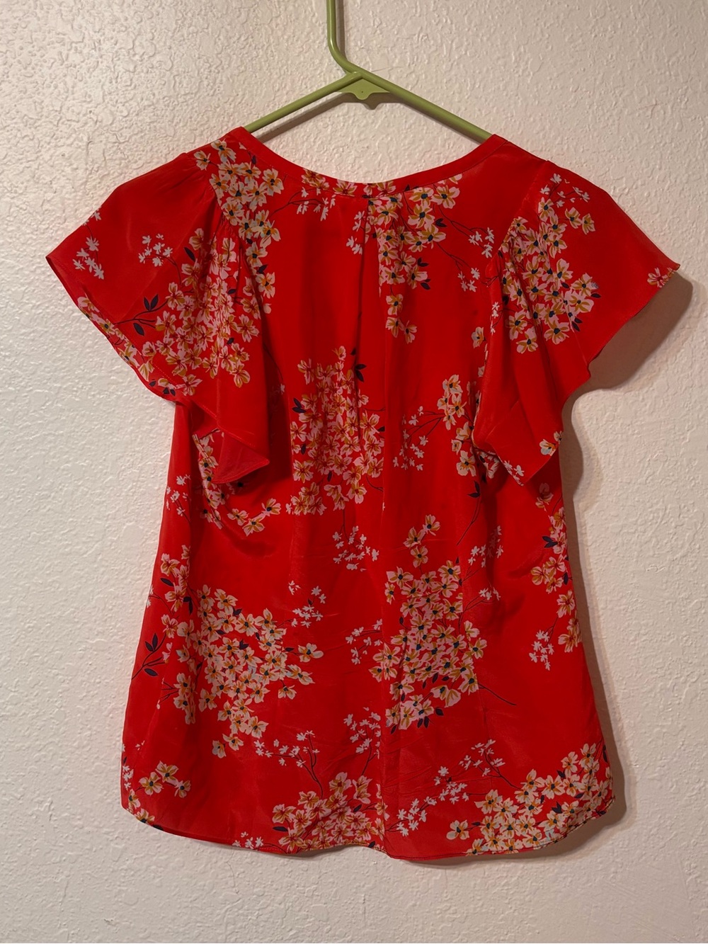 Rebecca Taylor Silk Floral Flutter Sleeve Blouse Size 2 - Picture 5 of 5